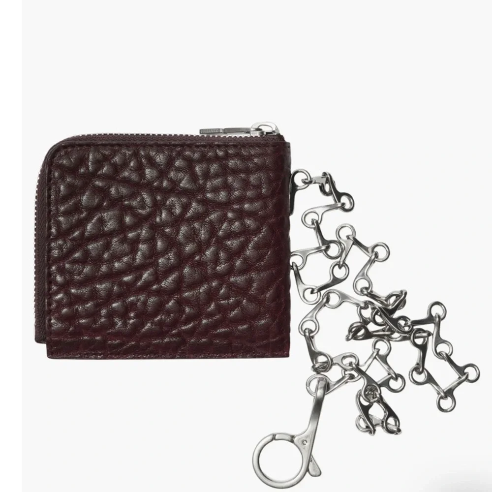 Burberry bull hide leather wallet with chain